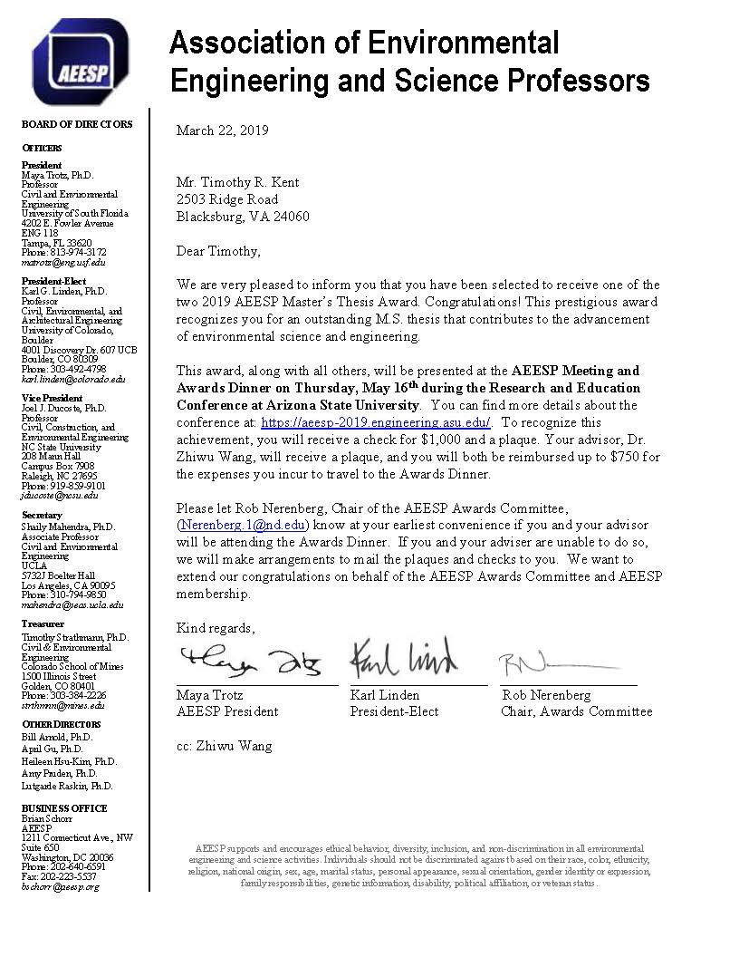 3/19/2019  Congratulations to Zhaohui An on his receipt of 2019 Sussman Award!