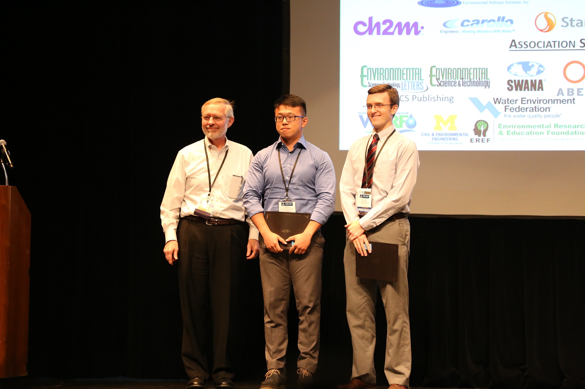 Yewei Sun received AEESP 2017 conference student travel award sponsored by Hydromantis on June 22, 2017